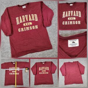 VTG 90s Harvard University Crimson Boys Youth XL 20 USA Made Thick T Shirt